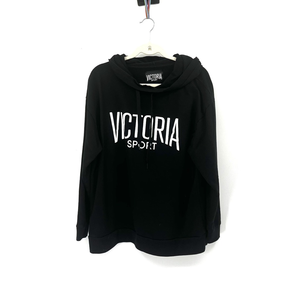 Victoria Sport Victoria's Secret VSX black oversized hoodie sweatshirt cozy L
